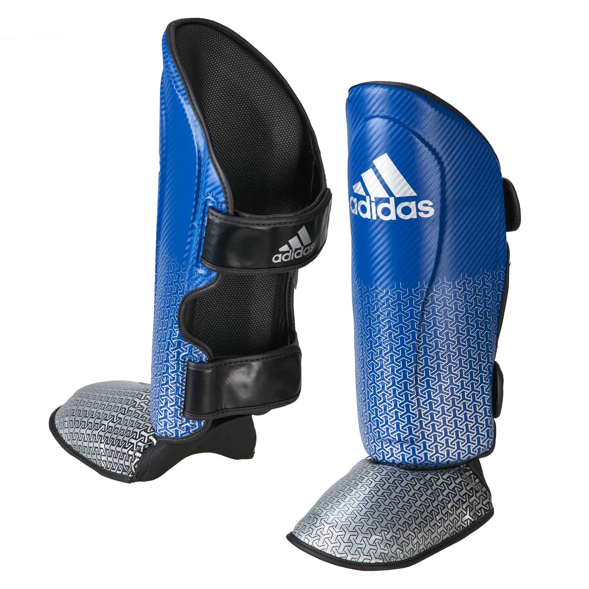 Element 1 von 5 (Bild) – Adidas Pro Kickboxing Schienbein-Spannschutz blue/silver